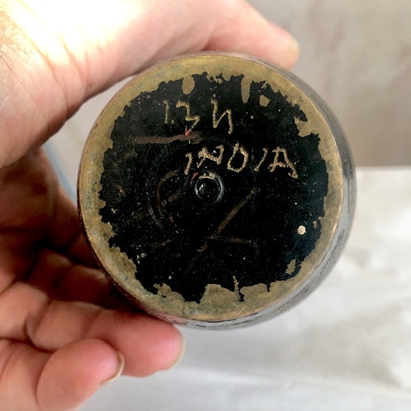 Vintage Etched Brass Vase Handmade India - Picture 12 of 12